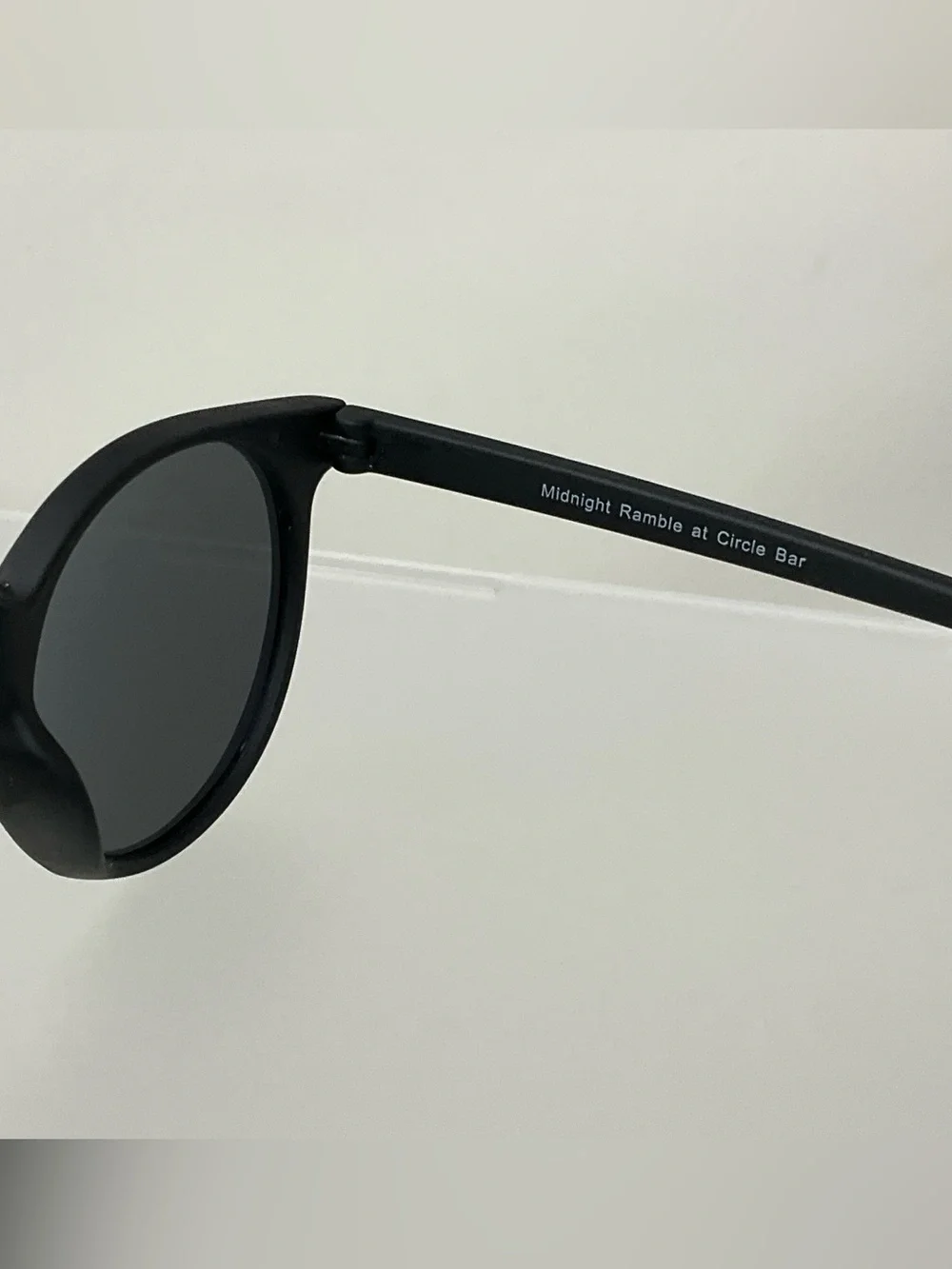 Goodr L9 Midnight Ramble At Circle Bar Retro Black Round Sunglasses scuffed lens
